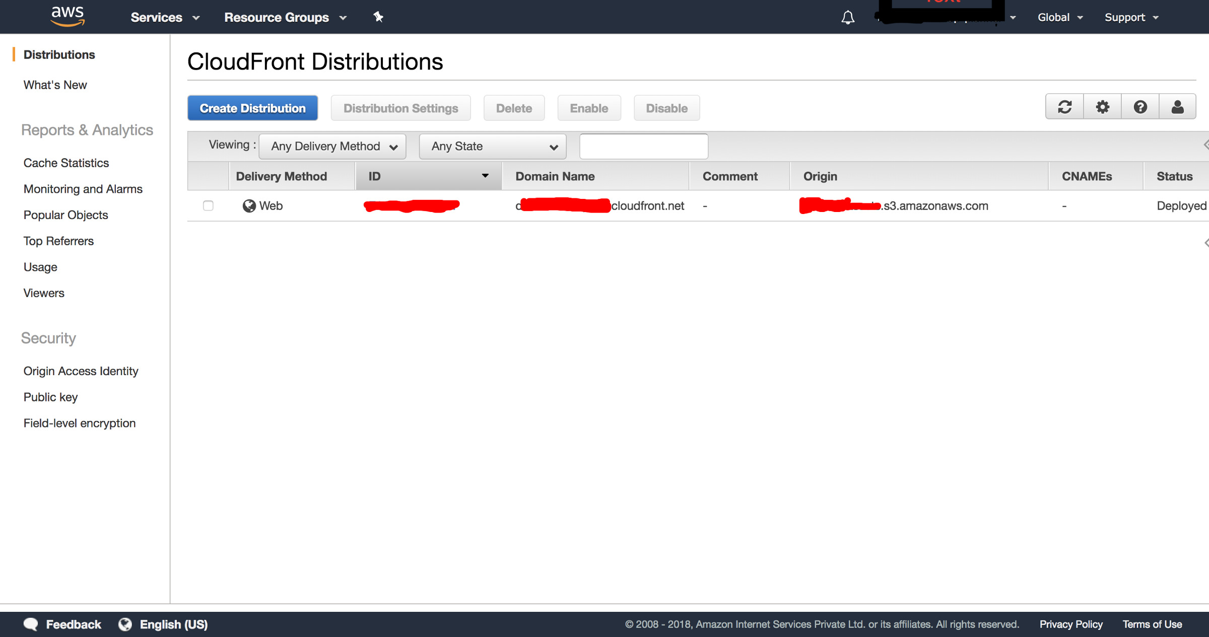 Copy the Domain Name. This is the url through which we will access the Assets.